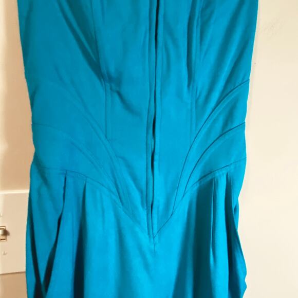 Vintage 80s Two Piece Jumpsuit & Jacket Set Teal/Turquoise Beaded Embellished 10 - Picture 13 of 16